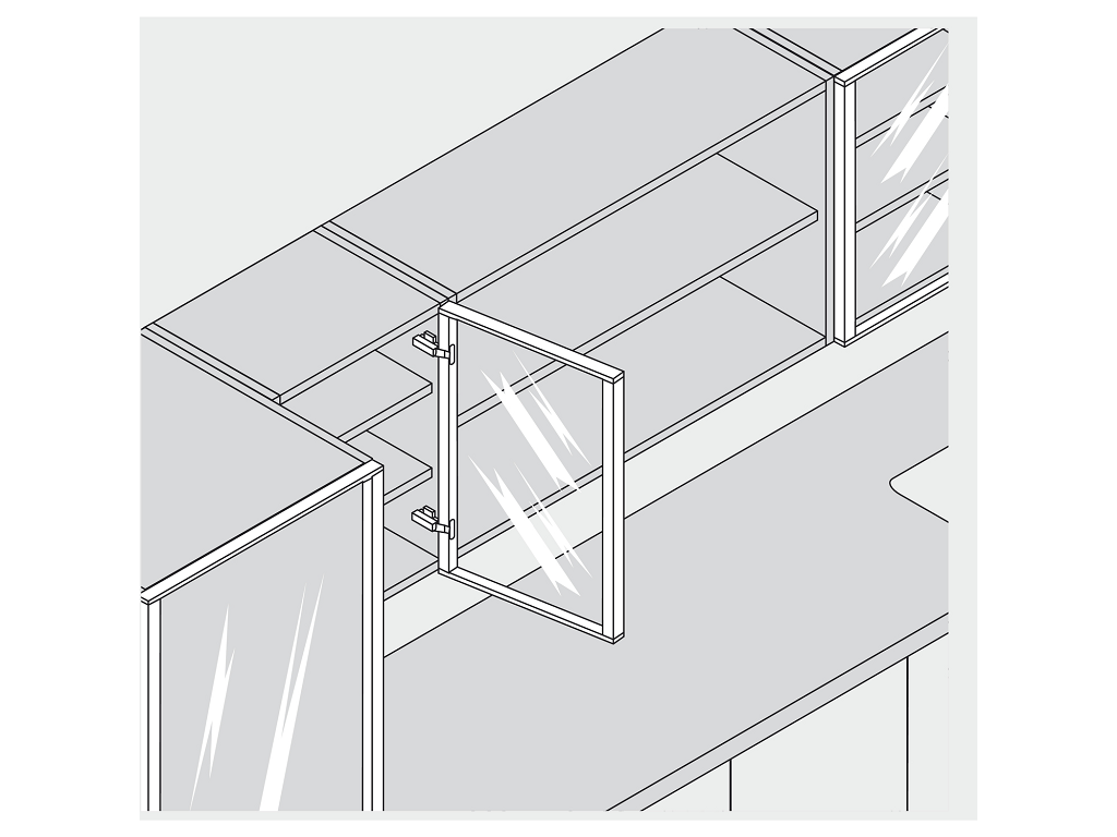 Cerniera per Telaio Alluminio con Molla 95°da avvitare Clip Top Battuta con Sormonto 9,5 Mediana Nichelato  Blum - immagine 3